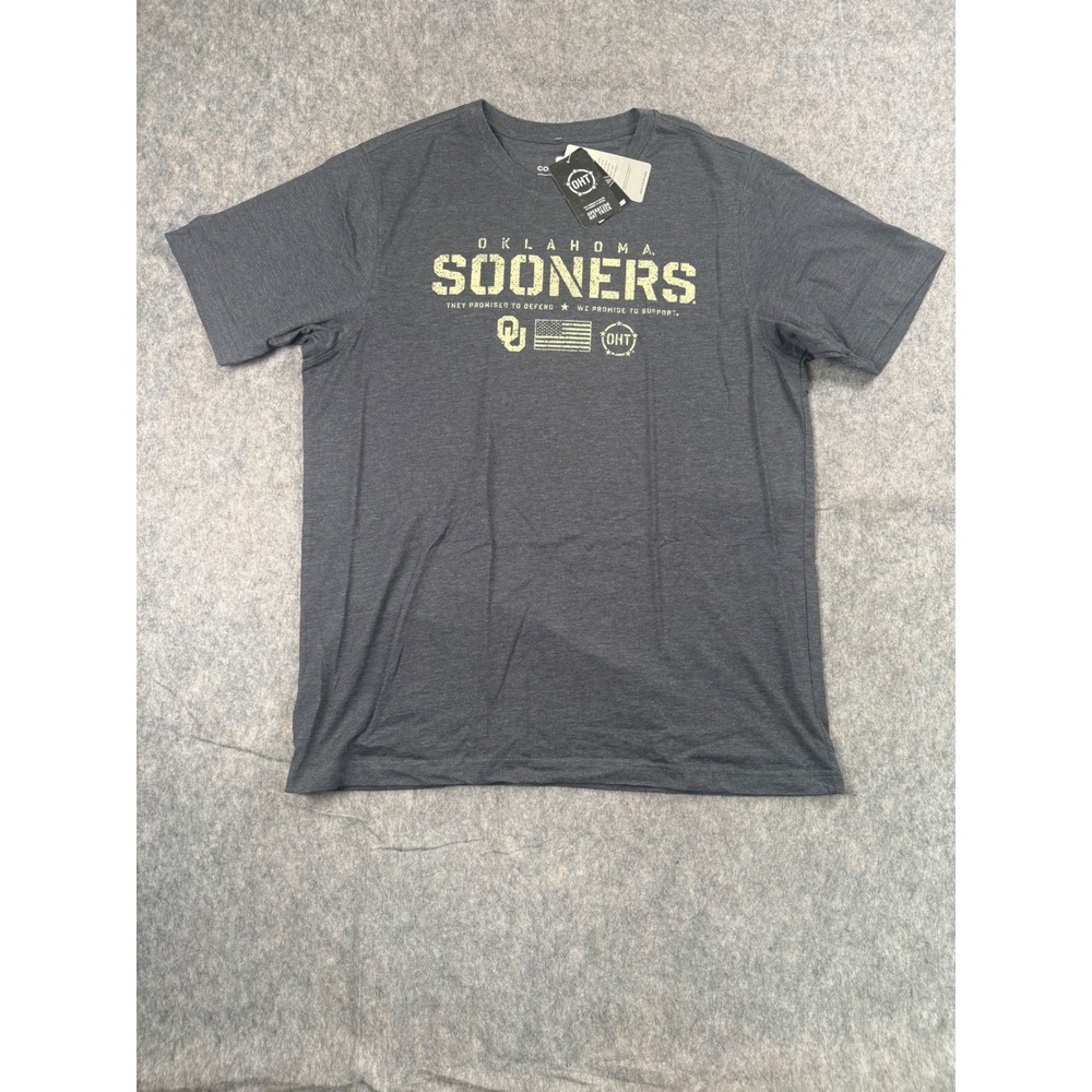 Colosseum Oklahoma Sooners T Shirt Mens XL Gray OHT Military Fan Tee